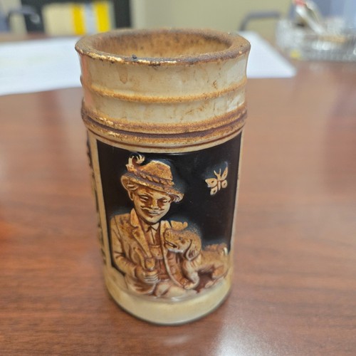 Vintage German Beer Stein Man with Dog DER BESTE GEWINN Small Size