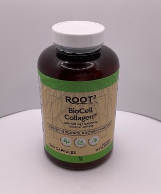 Root2 BioCell Collagen+ 100mg Hyaluronic Acid 240 Capsules Exp 12/26