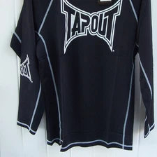 Tapout Shirt Mens XL Black/White MMA Long Sleeve Nylon/Spandex PRE OWNED