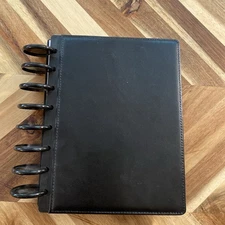Black on Black 8 disc Arc Disc bound Notebook Journal BuJo Planning