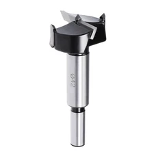 Forstner Drill Bits, 42mm Diameter, 10mm x 30mm Shank Black, Silver Tone