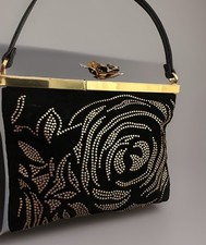 Valentino Garavani Vintage Suede Floral Party tote Bag - Rare Collector's Piece