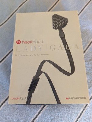 SEALED Monster Heartbeats by Lady Gaga Stereo Headphones Black, beats by dr dre