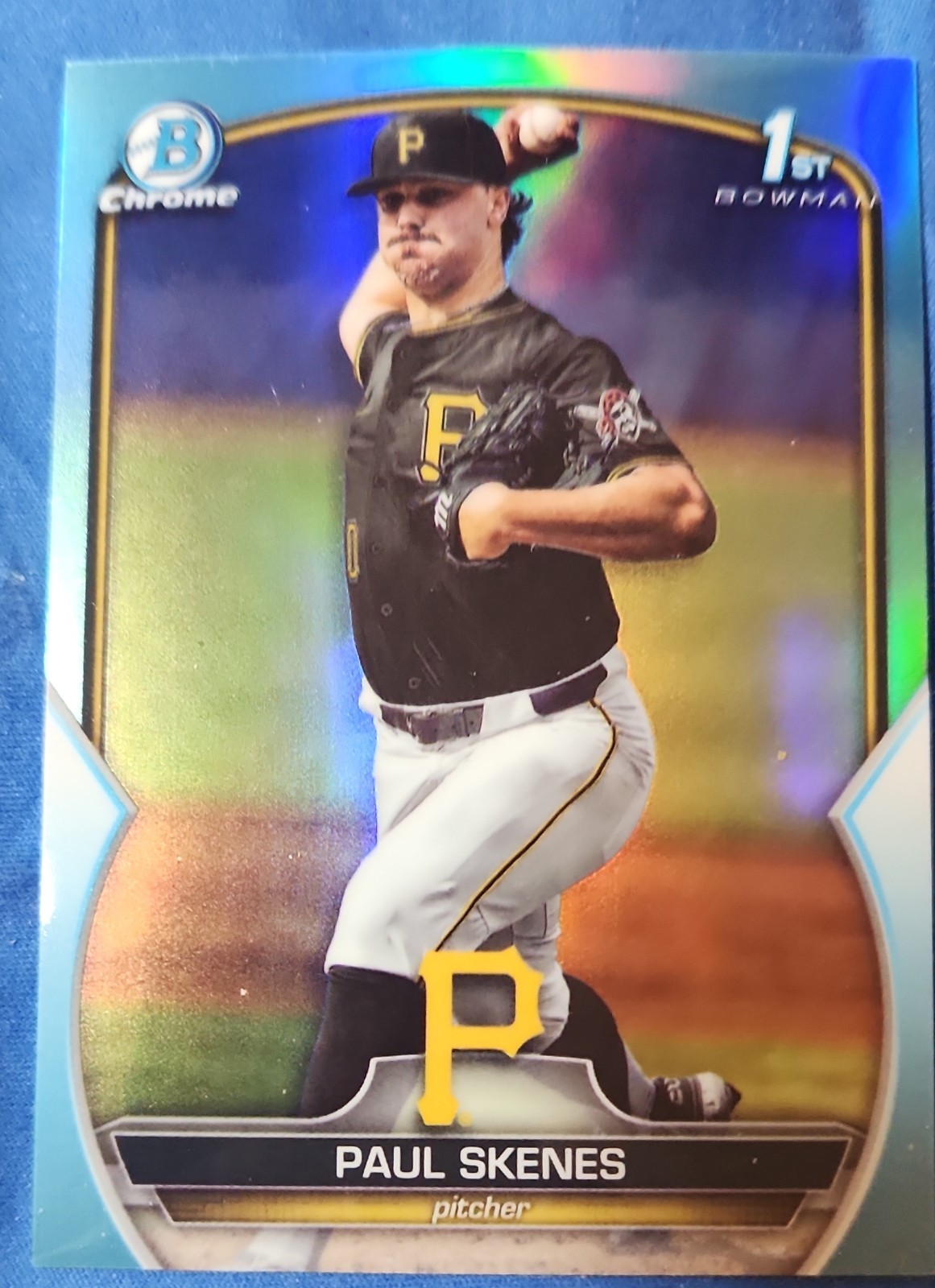 2023 Bowman Draft - Chrome Paul Skenes #BDC-14 Sky Blue Refractor (RC)