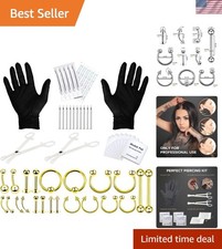 Luxury 36PC Body Piercing Kit - Hypoallergenic Surgical Steel for Safe Piercings