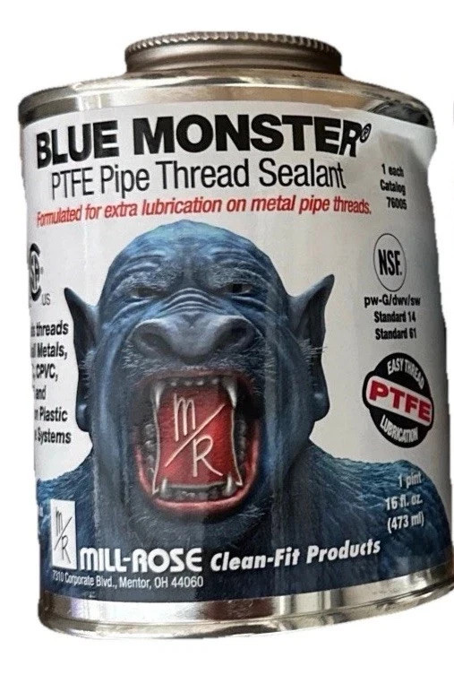 Mill-Rose 76015 Blue Monster 16 Oz Heavy-Duty Industrial Grade Thread Sealant