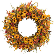 Artificial Fall Wreath 22 Inch Fall Wreaths for Front Door Autumn Porch Farmhous