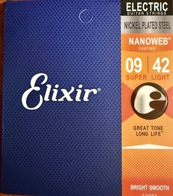 Elixir 12002 Nanoweb Electric Guitar Strings - .009-.042, Super Light