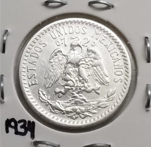 1934 Mexico 20 Centavos Silver — photo from another recent sale