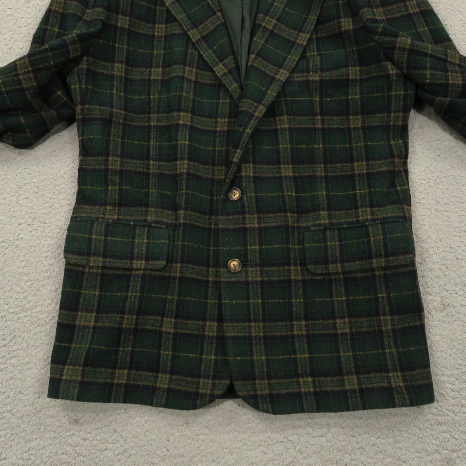 Casaco esportivo xadrez tartan lã média blazer Gap masculino vintage 3/2 rolos 40R - Imagem 3 de 4