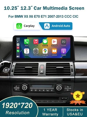 ROADTOP CarPlay Android Auto Multimedia Linux Touch Screen For BMW X5 X6 E70 E71 07-13