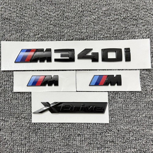 Emblema parafango bagagliaio posteriore nero lucido per serie 3 G20 M340i+XDrive+M Sport Badge - Foto 2 di 4