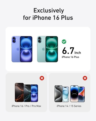 Anker 2 Pack for iPhone 16 Plus Glass Screen Protector - Zdjęcie 3 z 5