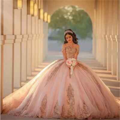 light pink quinceanera dresses off the shoulder Pink Quinceanera Dresses Off-Shoulder Sweetheart Princess Gown for 15  16Birthday