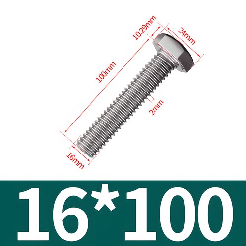 Sechskantschrauben DIN 933 M4-M16 Edelstahl V2A Maschinen Linksgewinde Schraube - Bild 102 von 102