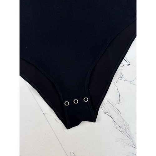 Vintage Fendi Logo Long Sleeve Bodysuit Black Size US10/IT46 - Picture 5 of 8