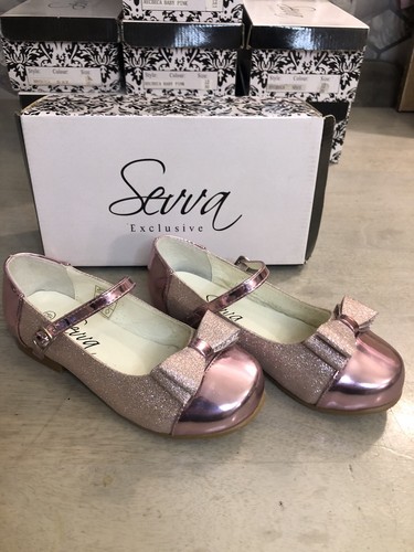 SCARPE DA RAGAZZA MARY JANE STILE SPAGNOLO PATENTE FIOCCO PIATTO ROSA LUCIDO UK 2 NUOVE