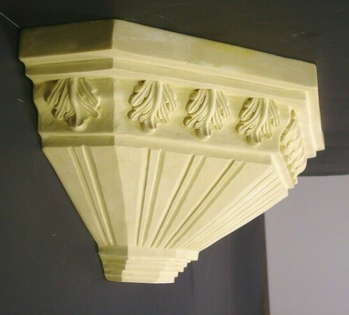 Vtg wall hanging sconce shelf resin antiqued white 17 1/2" x 6" x 7" - 第 4/7 張圖片