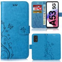 Handy Tasche FüR Samsung Galaxy A53 5G Schutz HüLle Blumen Flip Case Wallet Etui