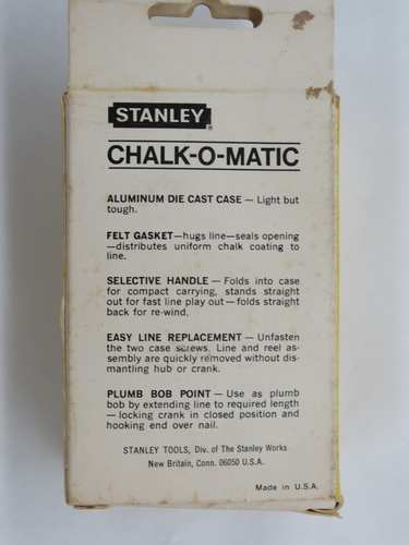 Vintage NOS STANLEY Chalk - O - Matic Model 47-100 Chalk Line Reel 100' - Picture 2 of 6