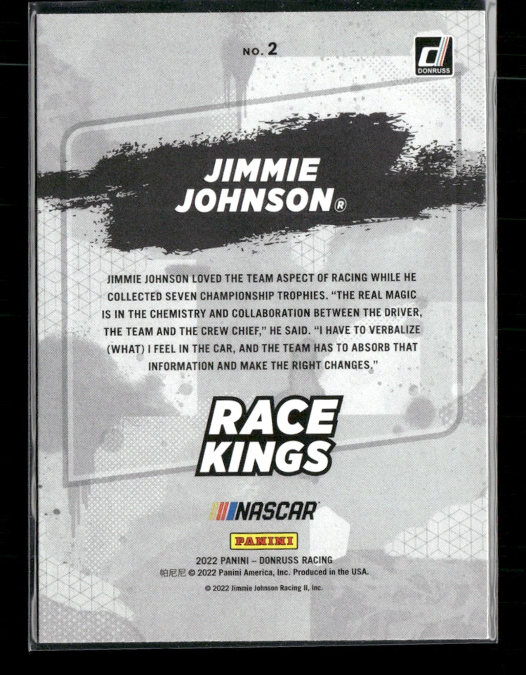 Jimmie Johnson 2022 Donruss Race Kings #2 - Image 2 of 2