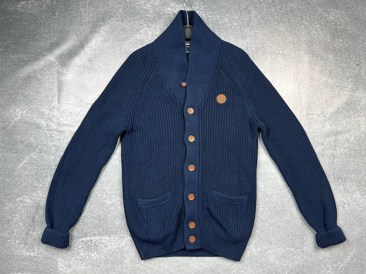 fred perry mens knit cardigan sweater small