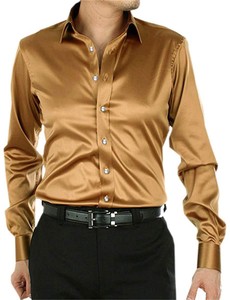 camisa satinada hombre