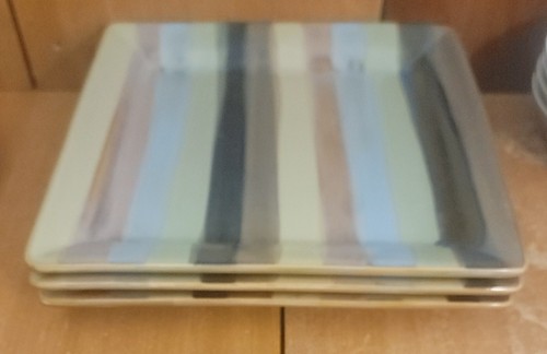 Tabletops Gallery YORK Dinner plate set of 3, 10 1/2", Striped, Excellent - Picture 7 of 10