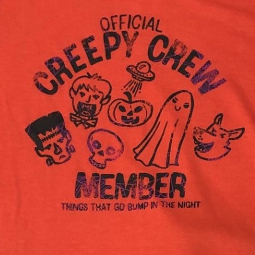 Boys Orange Creepy Crew Halloween Sleep Set Pajamas Top & Shorts - Picture 2 of 2
