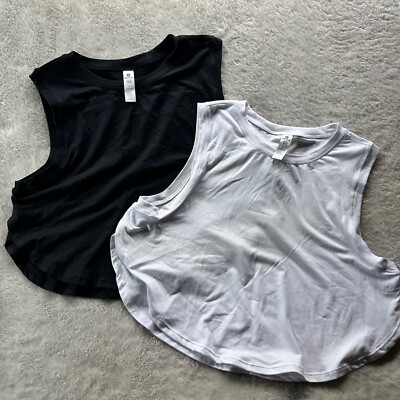 90 Degree by Reflex Set of 2 Sleeveless Activewear Tank Tops Women's Size Large