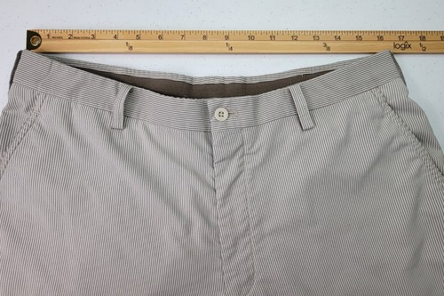 Nike Golf Fit Dry Men's Outdoor Shorts Flat Front Chino Striped Brown Size 34 - Picture 6 of 7