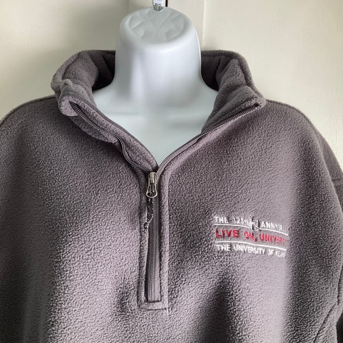 University of Oklahoma 125 Anniversary Grey Fleece 1/2 Zip Pullover Top L Unisex - Picture 4 of 7