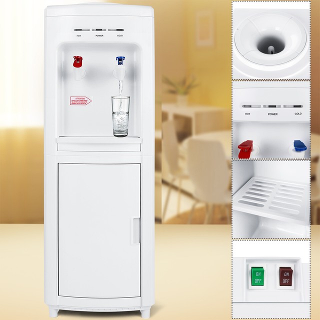 Water Cooler Dispenser Top Loading Freestanding Cabinet Thermostat Control White For Sale Online Ebay