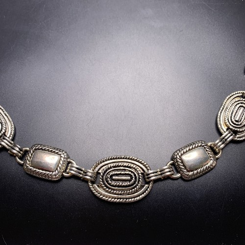 Cintura maglia tono argento medaglione corda texture moderna 34 35 36 37 38 39 40 41 pollici - Foto 2 di 11