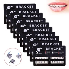 10 Packs Dental Orthodontic Brackets Standard MBT 022" Slot Hooks 3 Metal Braces