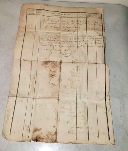 Rare 1816 FRENCH DESIGNATION EMPLOYMENT DOCUMENT - Picture 10 of 12