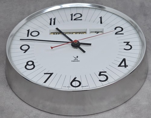Orologio da Parete Jaz Francese Movimento a Batteria Originale Calendari Vintage - Foto 10 di 18