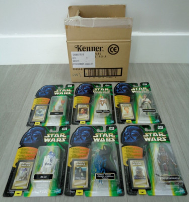 6x Kenner Star Wars Power Of The Force Figuren EX SHOP LAGER SELTEN NEUWERTIG