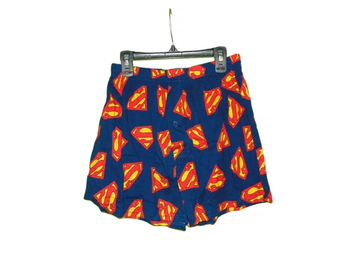 NEW Superman Men's Sleep Shorts Small S Blue Logo Pajama Lounge Wear NWT