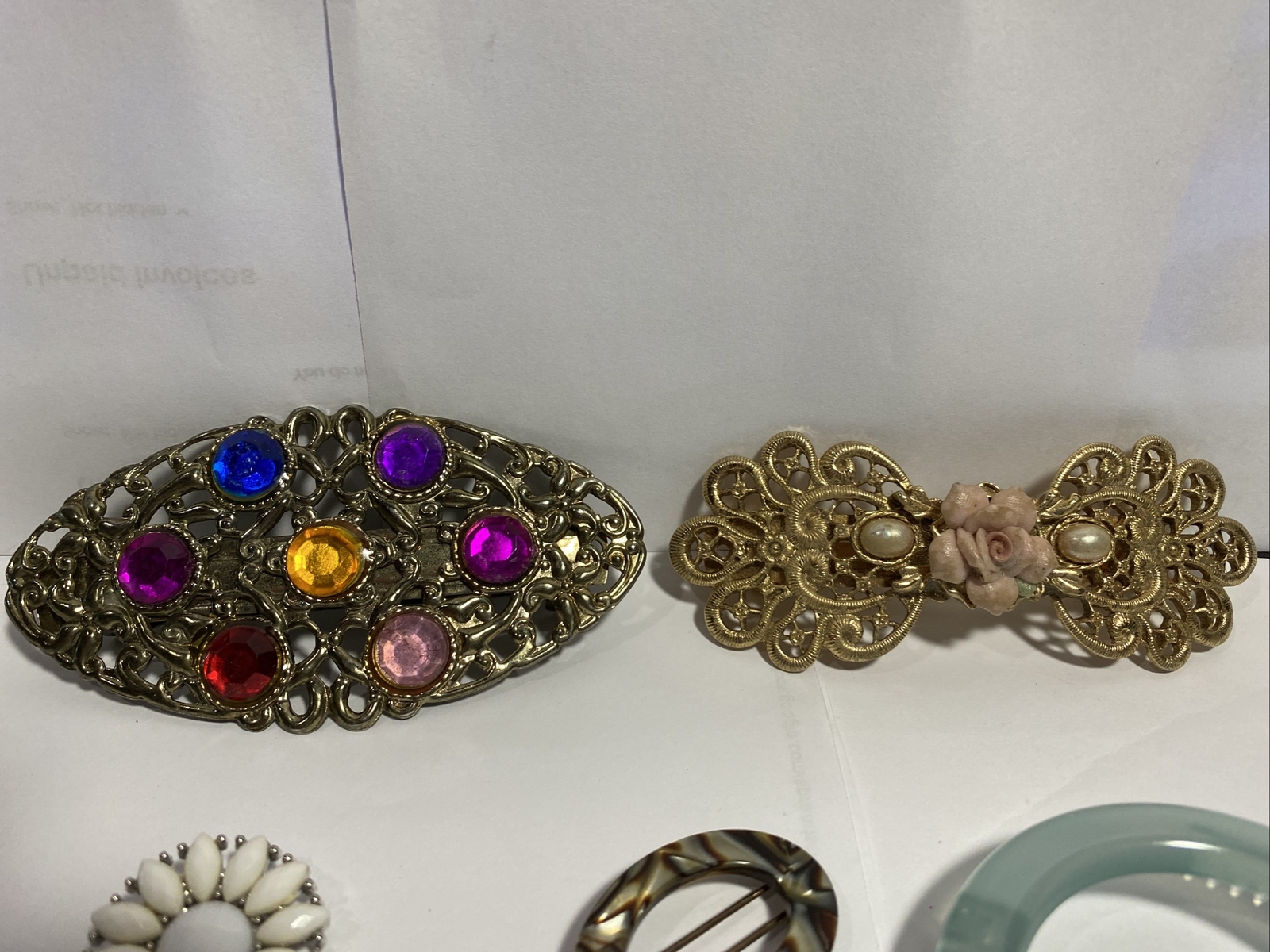 Lot If 6 Hair Accessories 4 Barrettes and 2 Decorative Hair PIns eBay