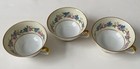 Antique 1930s-40s CERABEL PORCELAINE Teacups set of 3 Pink & Blue Flowers Gold R — photo 6