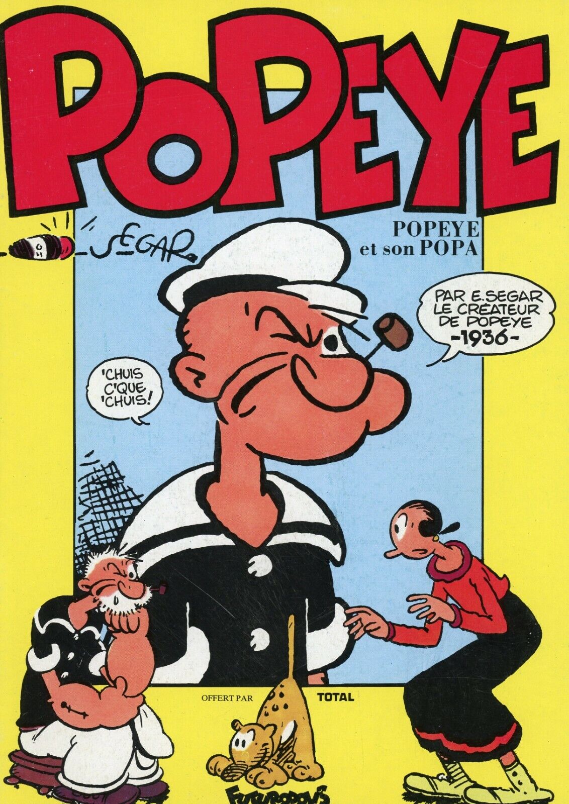 POPEYE Comic Book.   Popeye et son Popa.  Original 1936-Reprint 1988.  French.  