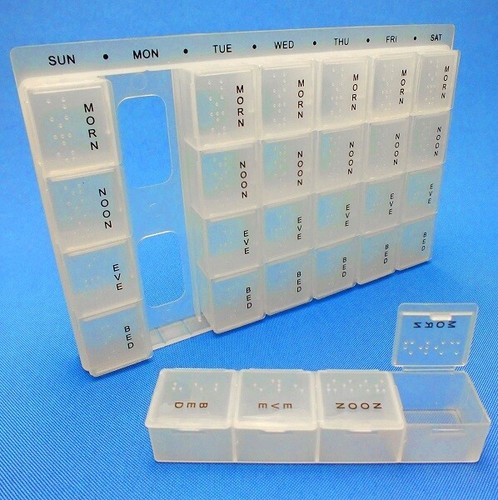 7 Day Pill Box Monthly Medicine/Tablet Pill Holder/Storage Weekly Pill dispenser - Picture 2 of 2