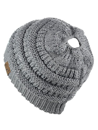 CC Ponytail Gorro Sombrero Suave Elástico Cable Tejido Panel Alto Cola de Pony C.C ¡Gorro! - Imagen 345 de 393