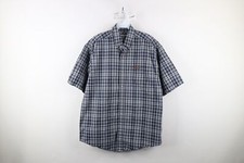 Vintage Carhartt Mens Medium Distressed Spell Out Short Sleeve Button Down Shirt