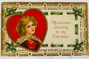 Antique-Embossed-Clapsaddle-Valentine-Postcard-by-IAP-Girl-in-Heart