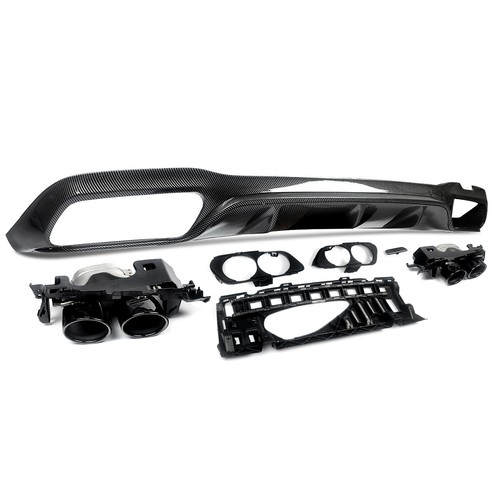 For Mercedes-Benz E-Class W213 E300 E53 Style 2016-20 Carbon Look Rear Diffuser - Picture 5 of 15