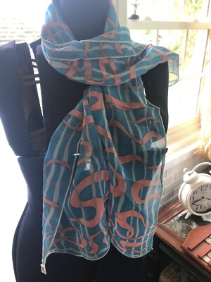 Vintage Burmel Scarf Silk Hand Rolled 42 X 14