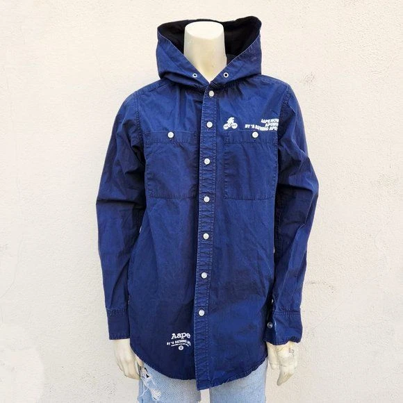 A BATHING APE (BAPE) Giacca AAPE by A Bathing Ape Somewhere in the Ape Universe blu verde taglia small