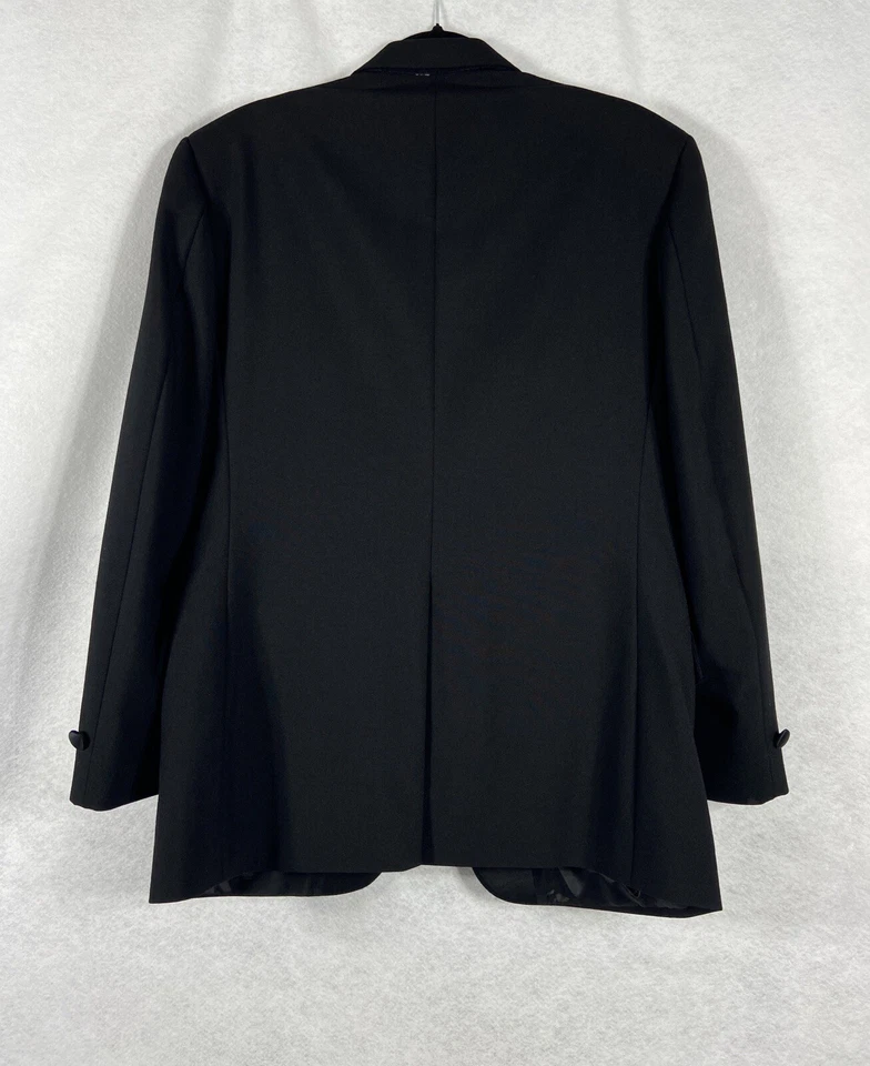 Calça smoking masculina Neil Allyn 3 peças 40R preta 100% lã cintura ajustável - Imagem 4 de 4